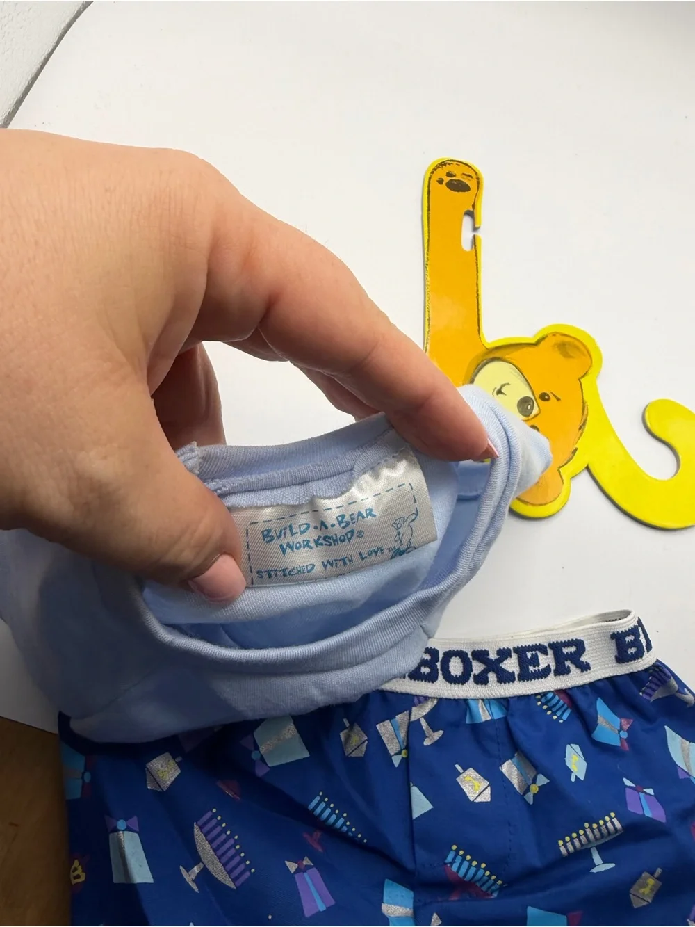 2000s Build-A-Bear Hanukkah Pajamas Printed Shorts Set Retired Stuffed Animal